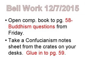 Bell Work 1272015 Open comp book to pg