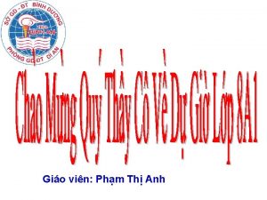 Gio vin Phm Th Anh I Khi nim