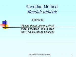 Shooting Method Kaedah tembak STSF 2043 Ahmad Puaad