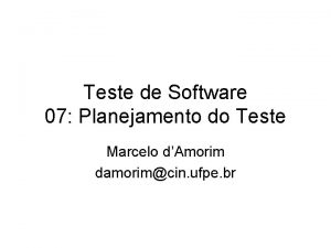 Teste de Software 07 Planejamento do Teste Marcelo