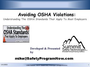 Avoiding OSHA Violations Understanding The OSHA Standards That