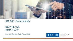 ISA 600 Group Audits New York USA March