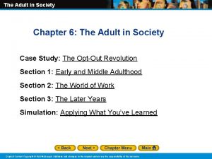 The Adult in Society Chapter 6 The Adult