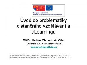 vod do problematiky distannho vzdlvn a e Learningu