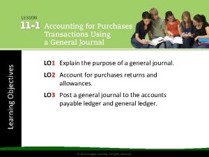 Learning Objectives LO 1 Explain the purpose of