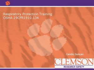 Respiratory Protection Training OSHA 29 CFR 1910 134