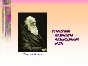 Descent with Modification A Darwinian View of Life