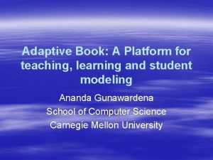 Adaptive Book A Platform for teaching learning and