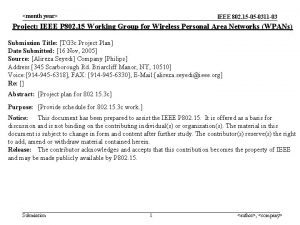 month year IEEE 802 15 05 0311 03