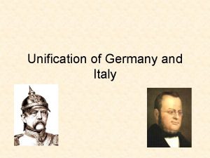 Unification of Germany and Italy Stirrings of Nationalism