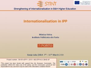Strengthening of Internationalisation in BH Higher Education Internationalisation