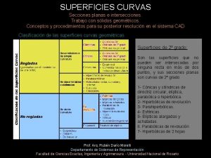 SUPERFICIES CURVAS Secciones planas e intersecciones Trabajo con