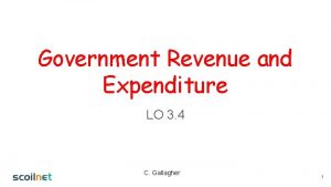 Government Revenue and Expenditure LO 3 4 C