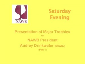 Saturday Evening Presentation of Major Trophies By NAWB