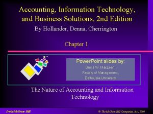 Accounting Information Technology and Business Solutions 2 nd