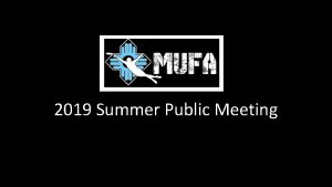 2019 Summer Public Meeting Madison Ultimate Frisbee Association