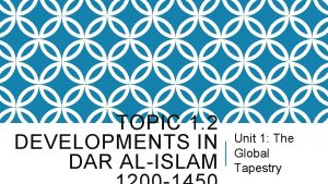 TOPIC 1 2 DEVELOPMENTS IN DAR ALISLAM Unit