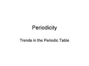 Periodicity Trends in the Periodic Table Atomic Radius