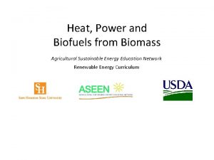 Heat Power and Biofuels from Biomass Agricultural Sustainable