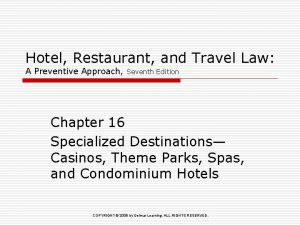 Hotel Restaurant and Travel Law A Preventive Approach