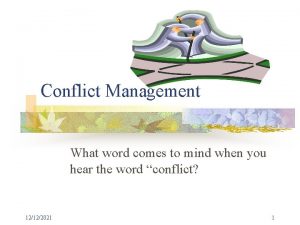 Conflict Management What word comes to mind when