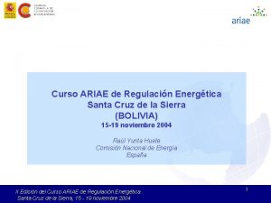 Curso ARIAE de Regulacin Energtica Santa Cruz de