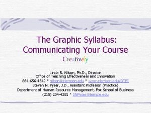The Graphic Syllabus Communicating Your Course Creatively Linda