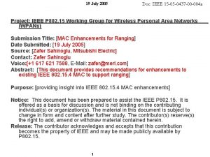 19 July 2005 Doc IEEE 15 05 0437