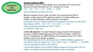 Correction des exercices Exercices rendus sur MBN a