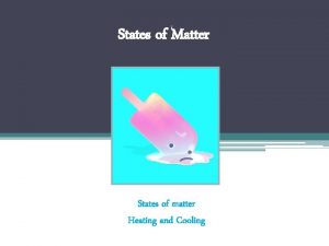 States of Matter States of matter Heating and