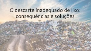 O descarte inadequado de lixo consequncias e solues