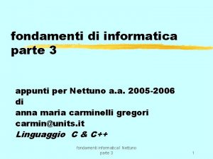 fondamenti di informatica parte 3 appunti per Nettuno