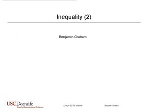Inequality 2 Benjamin Graham Lecture 25 IPE and