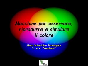 Macchine per osservare riprodurre e simulare il colore