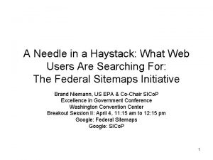 A Needle in a Haystack What Web Users