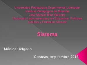 Universidad Pedaggica Experimental Libertador Instituto Pedaggico de Miranda