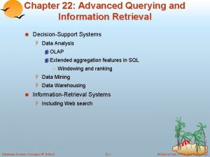 Chapter 22 Advanced Querying and Information Retrieval n