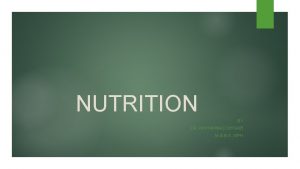 NUTRITION BY DR MUHAMMAD SHOAIB M B B