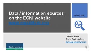 Data information sources on the ECNI website www