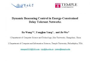 Dynamic Beaconing Control in EnergyConstrained Delay Tolerant Networks