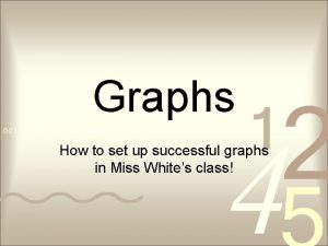 Graphs How to set up successful graphs in