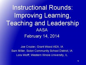 Instructional Rounds Improving Learning Teaching and Leadership AASA