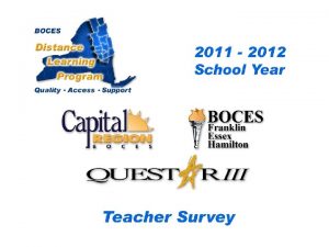 CRBFEHQuestar III Distance Learning Project BOCES Teacher Survey