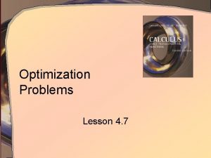 Optimization Problems Lesson 4 7 Applying Our Concepts