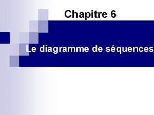 Chapitre 6 Le diagramme de squences I Dfinition