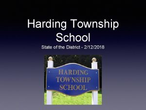 Harding Township School State of the District 2122018