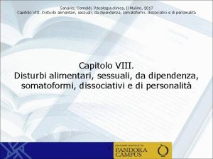 Sanavio Cornoldi Psicologia clinica Il Mulino 2017 Capitolo