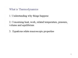 What is Thermodynamics 1 Understanding why things happens