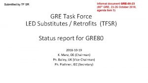 Informal document GRE80 23 80 th GRE 23