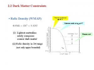 2 2 Dark Matter Constraints Relic Density WMAP